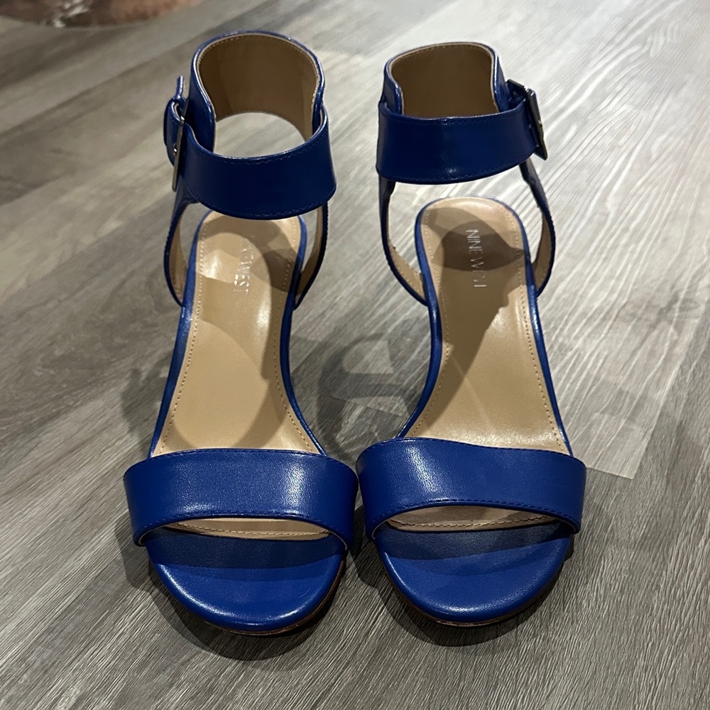 Nine West Royal Blue Heeled Sandals